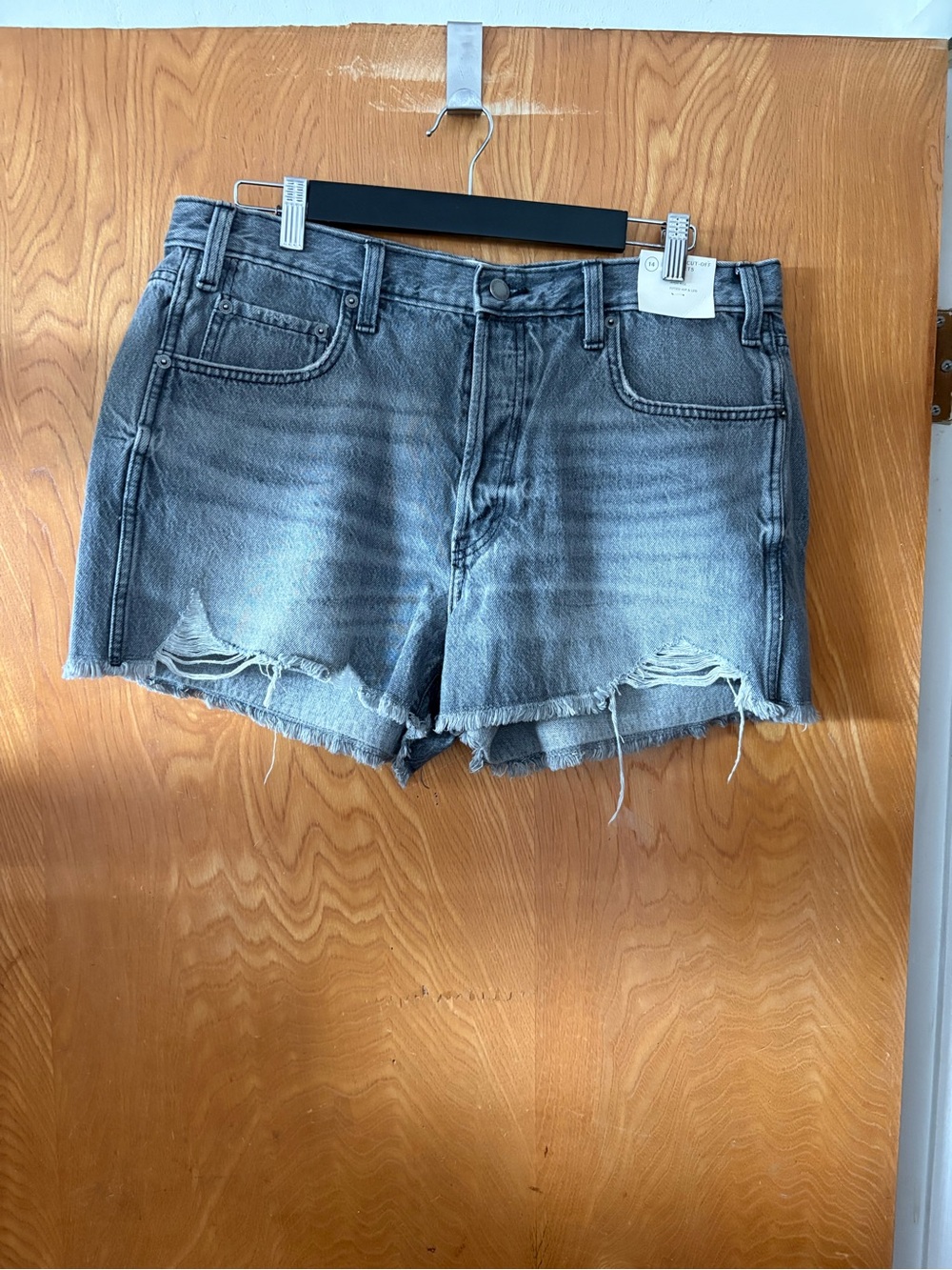 Universal Thread Distressed High-Rise Denim Shorts — Gray 14 - Picture 1 of 10